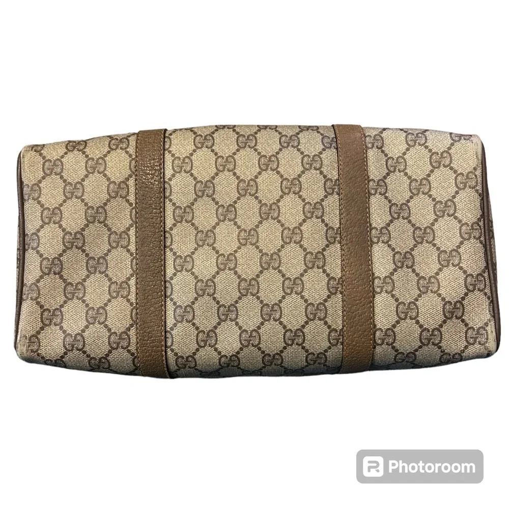 Gucci Authentic Vintage GG Logo Canvas Sherry Line Boston Doctor Bag